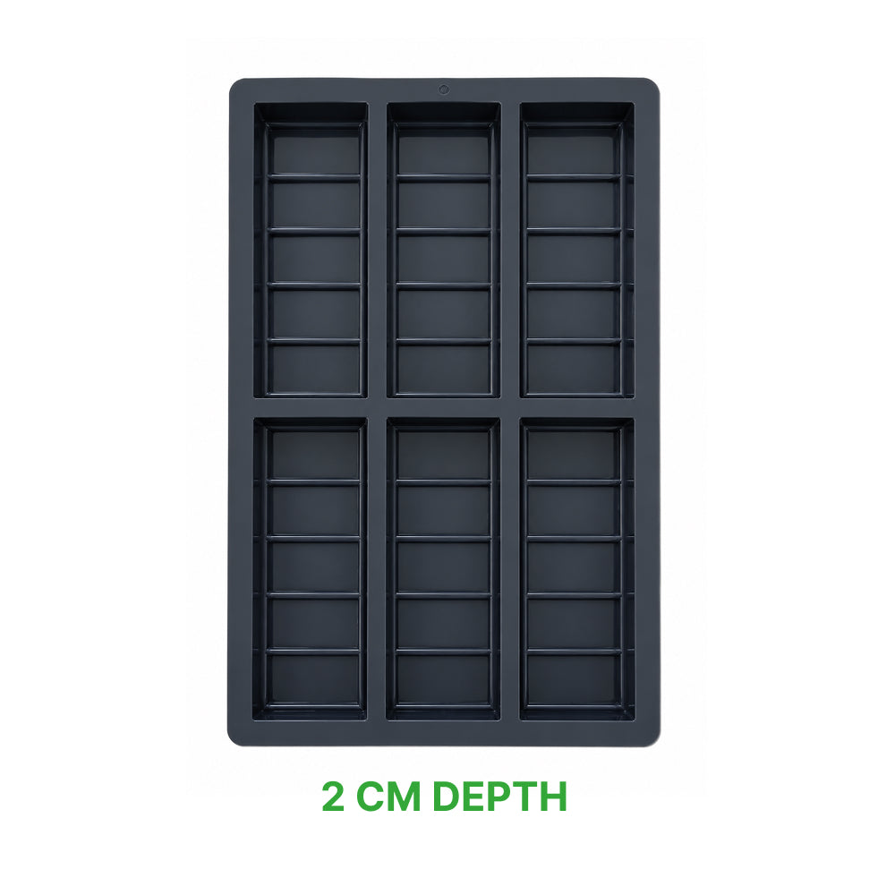 CM272 6-Cavity Deep Chocolate Bar Silicone Mold | Thick Chocolate Bar Mold