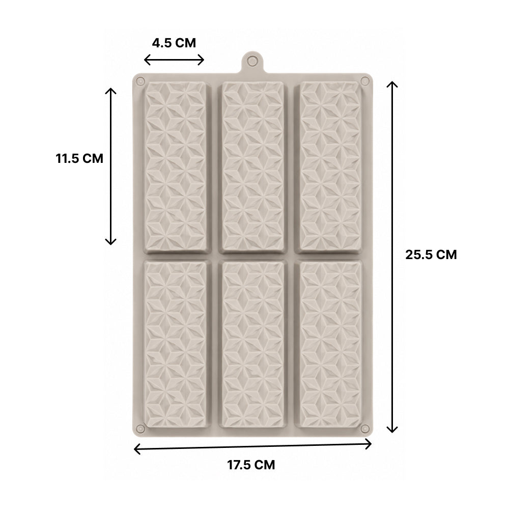 Silicone Geometric Chocolate Bar Mold – 6-Cavity Dessert Mold | CM208
