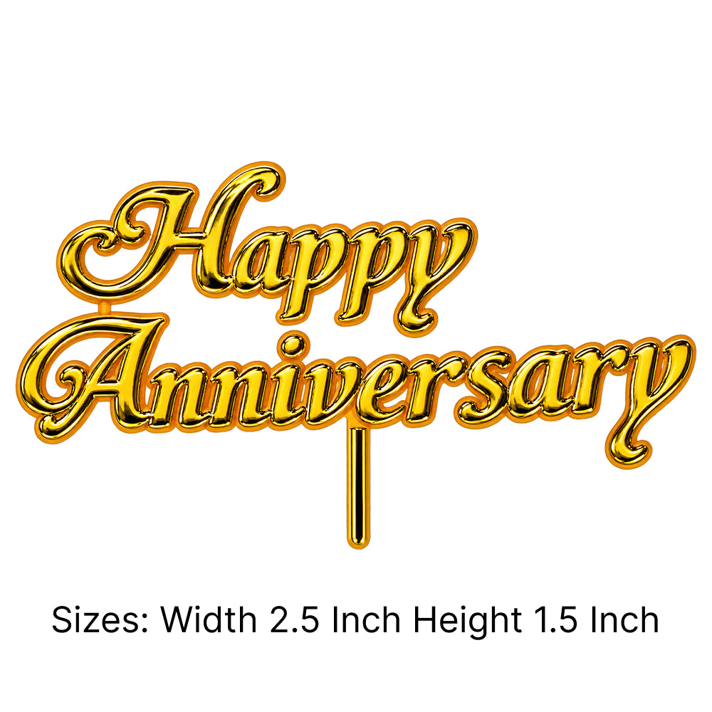 TPR025 Acrylic Happy Anniversary Cake Topper – Pack of 100 Pcs
