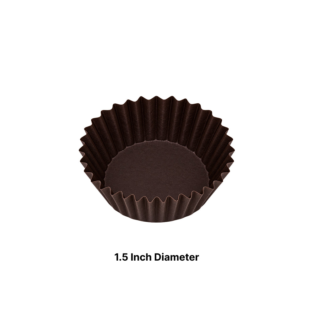 CL110 Brown Chocolate Cup Liners 1.5 Inch | Grease Resistant Mini Baking Cups | Pack of 650