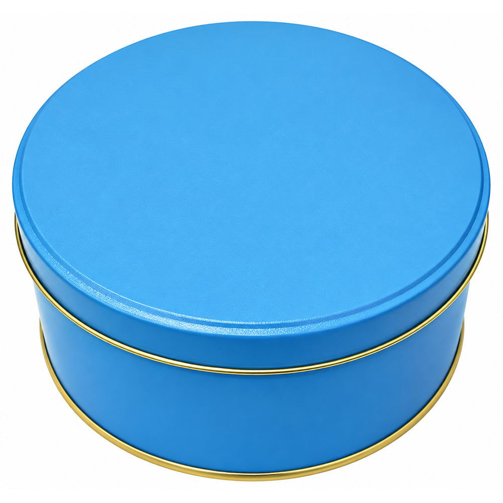 CL082 Matte Round Metal Gift Tin Box with Lid – 4 PCS Bundle Pack (5.5 x 2.5 Inch)