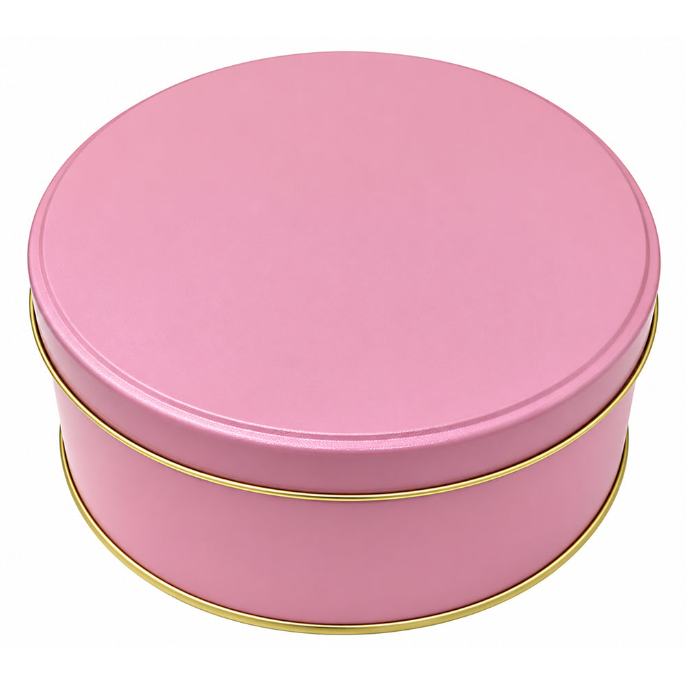 CL082 Matte Round Metal Gift Tin Box with Lid – 4 PCS Bundle Pack (5.5 x 2.5 Inch)
