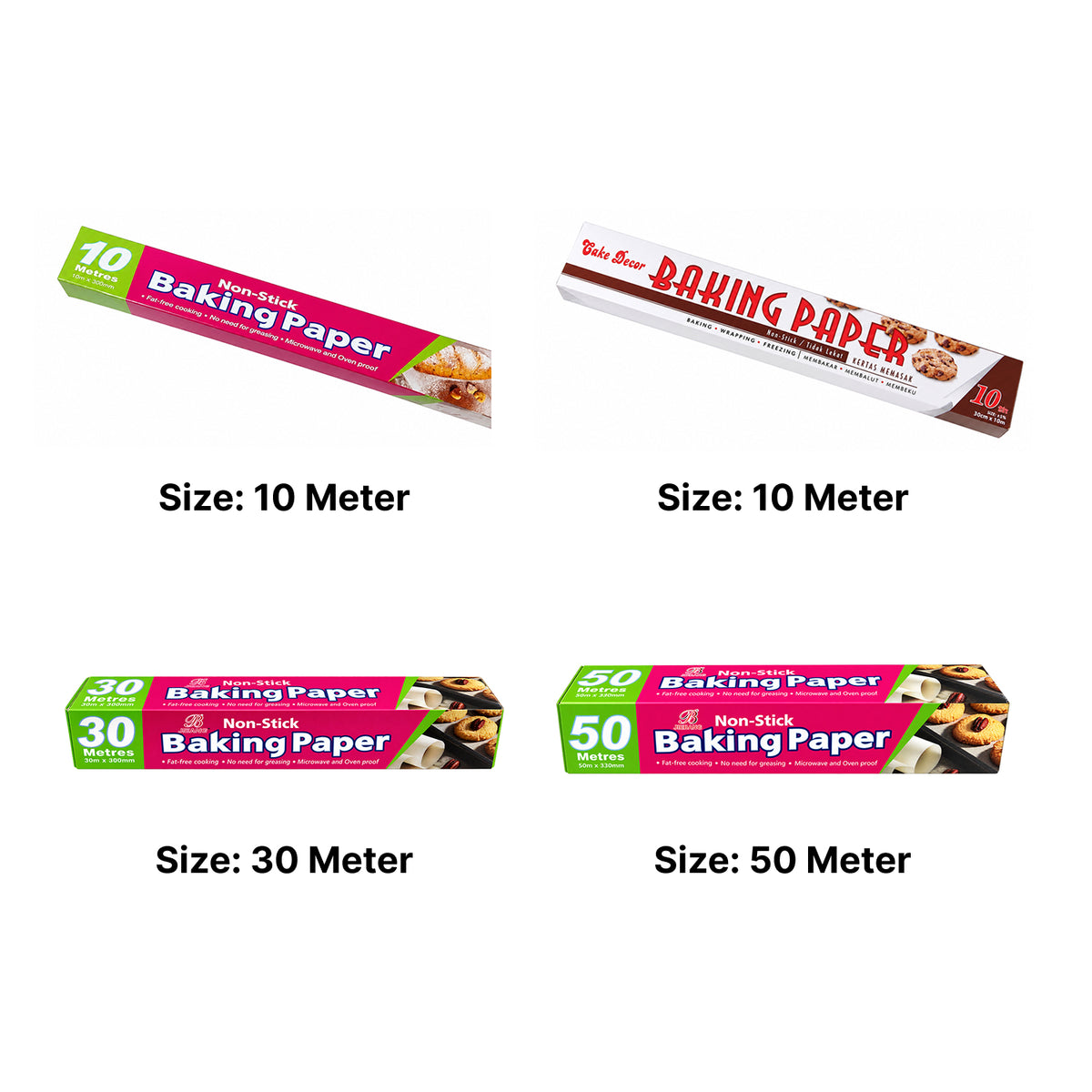 BT102 Non-Stick Baking Paper Roll | 300mm Width | 10m, 30m & 50m