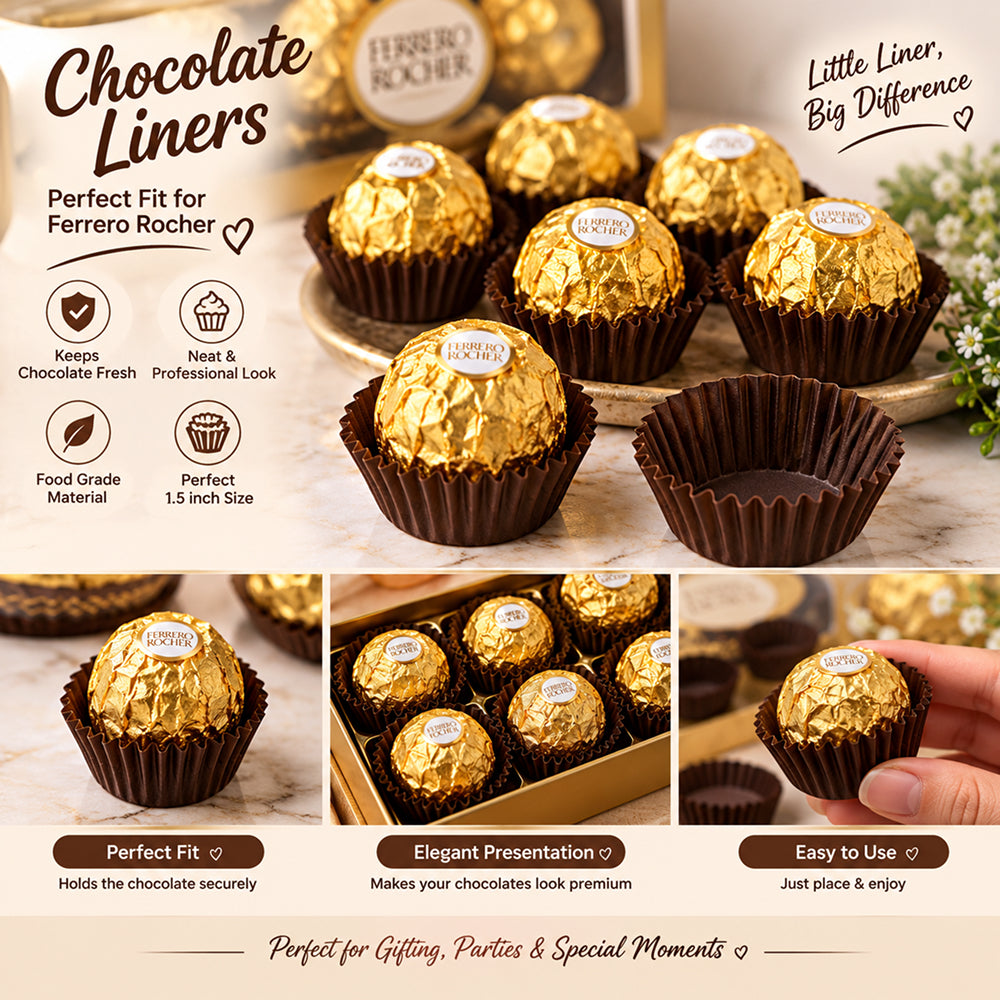 CL110 Brown Chocolate Cup Liners 1.5 Inch | Grease Resistant Mini Baking Cups | Pack of 650