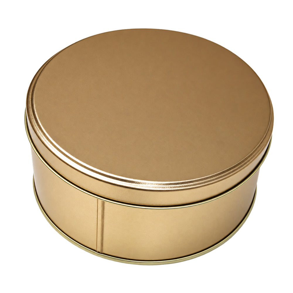 CL082 Matte Round Metal Gift Tin Box with Lid – 4 PCS Bundle Pack (5.5 x 2.5 Inch)