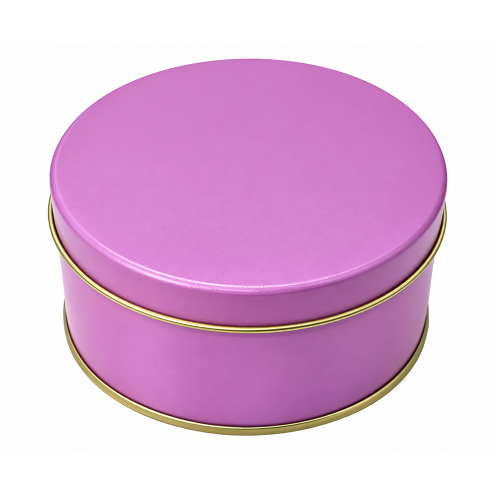 CL083 Matte Round Metal Gift Tin Box with Lid – 4 PCS Bundle Pack (4 x 2.5 Inch)