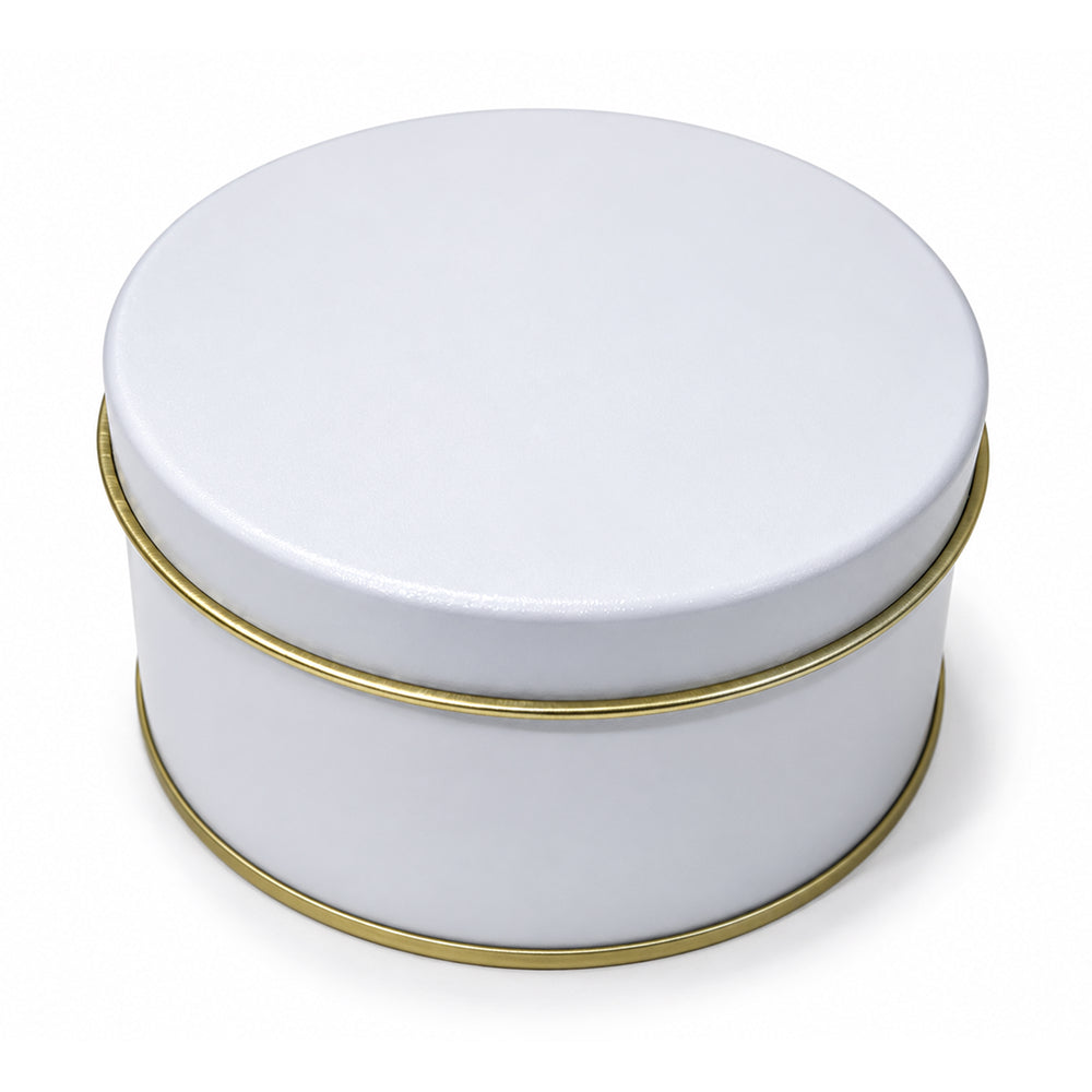 CL083 Matte Round Metal Gift Tin Box with Lid – 4 PCS Bundle Pack (4 x 2.5 Inch)
