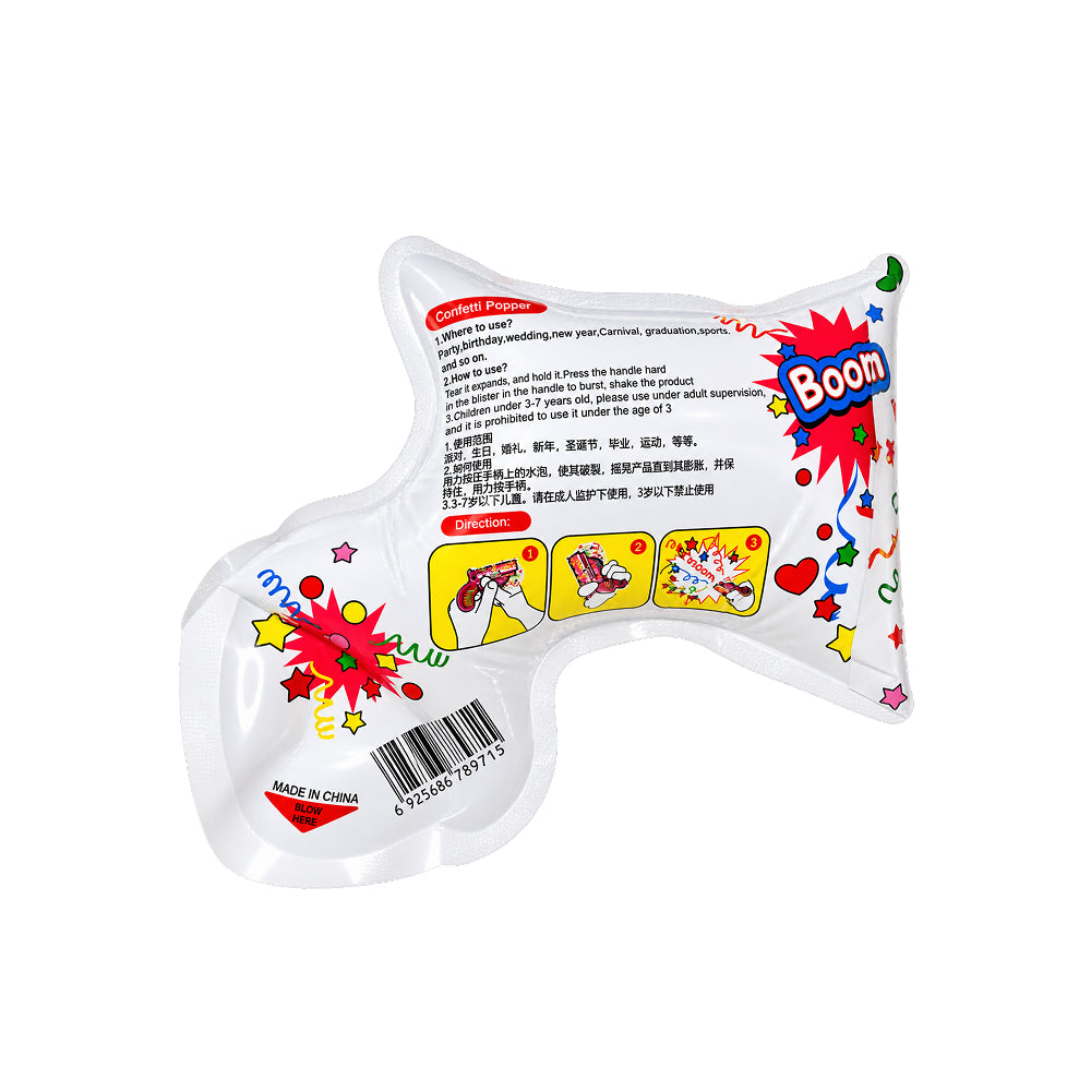 TPR242 Inflatable Confetti Popper – Air-Filled Party Celebration Popper with Colorful Confetti Blast