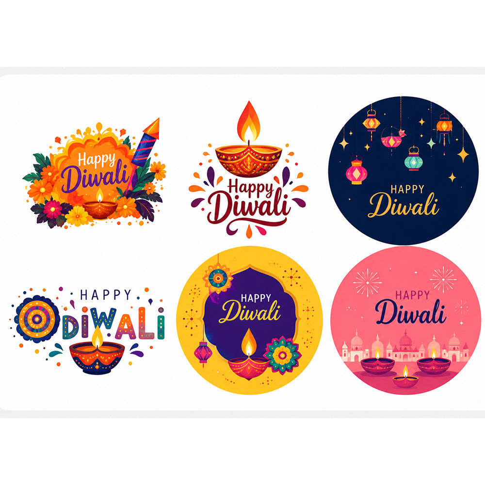 Diwali Jar Stickers – Festive Decorative Labels (No Design Choice) | TPR219