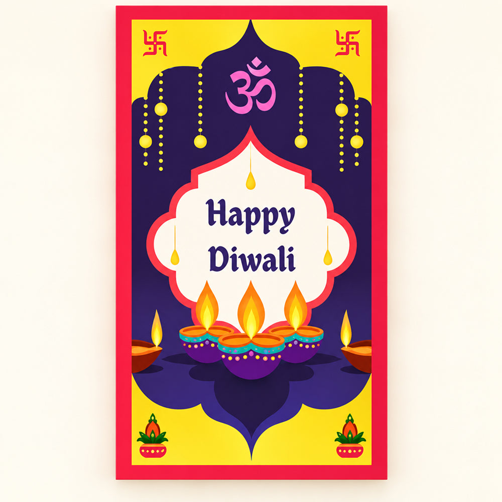 Diwali Bar Chocolate Gift Box 6×3 Inches – Festive Decorative Packaging | CB032 | Pack of 10