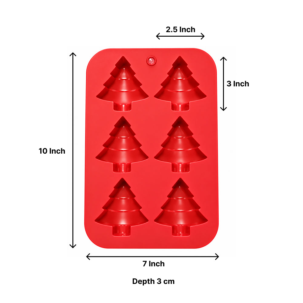 CM288 Christmas Tree 6 Cavity Silicone Chocolate & Cake Mould