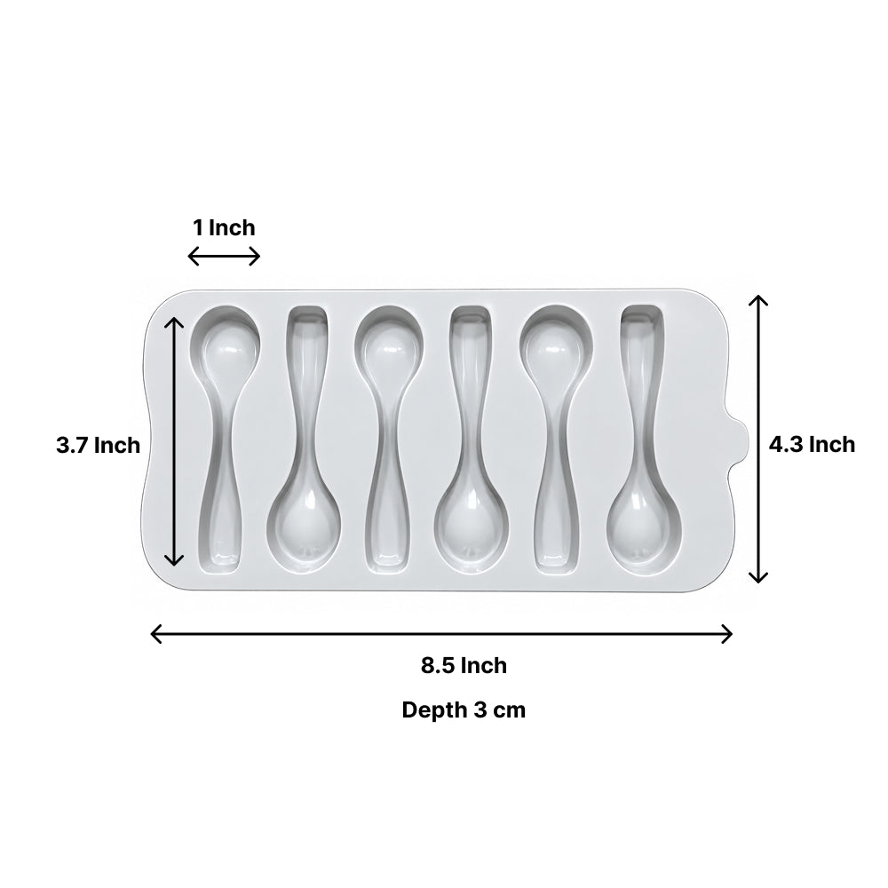 CM286 6 Cavity Spoon Shape Silicone Chocolate Mould