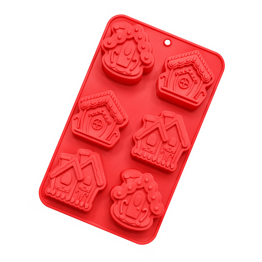 CM287 6 Cavity Gingerbread House Silicone Chocolate & Cake Mould