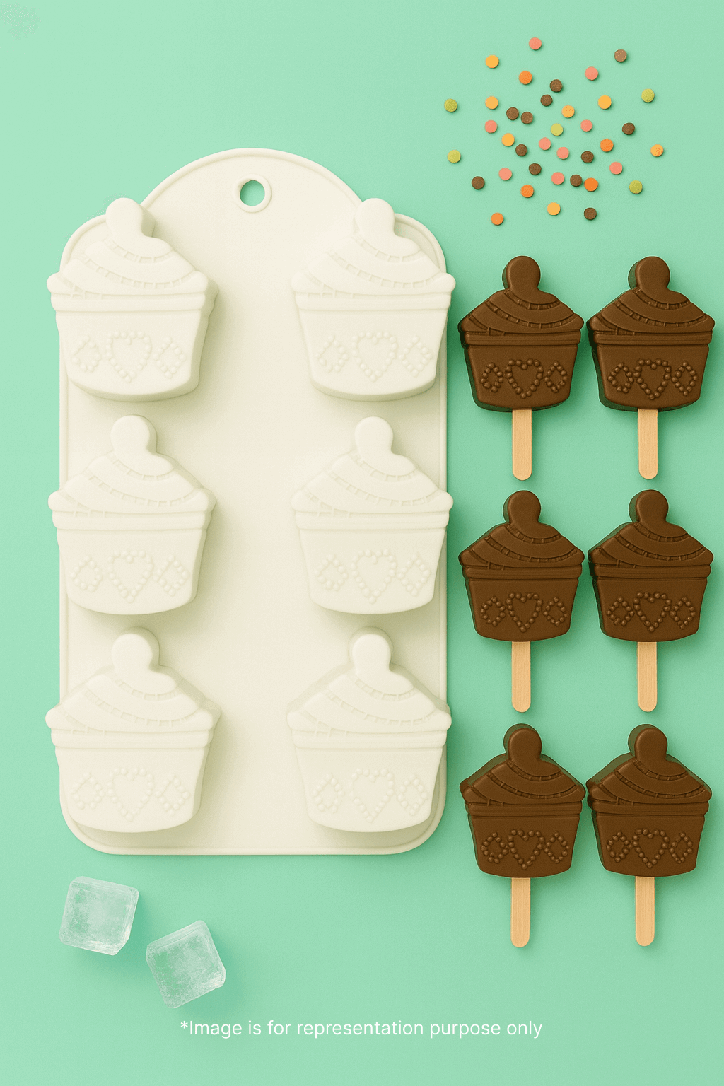 Silicone Cupcake Mold with Heart Design – 6-Cavity Dessert Mold | CM224