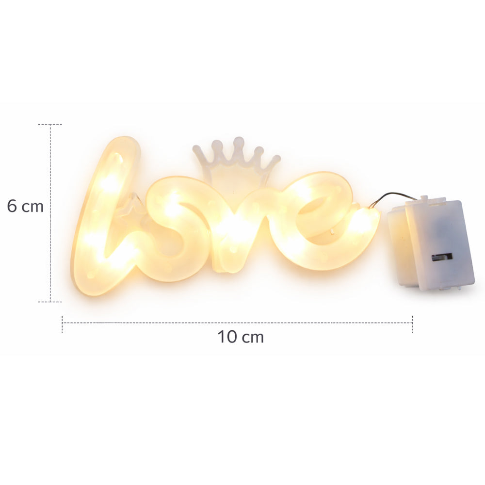 Love LED Cake Topper Light with Crown – 3 Light Modes Decoration | TPR238