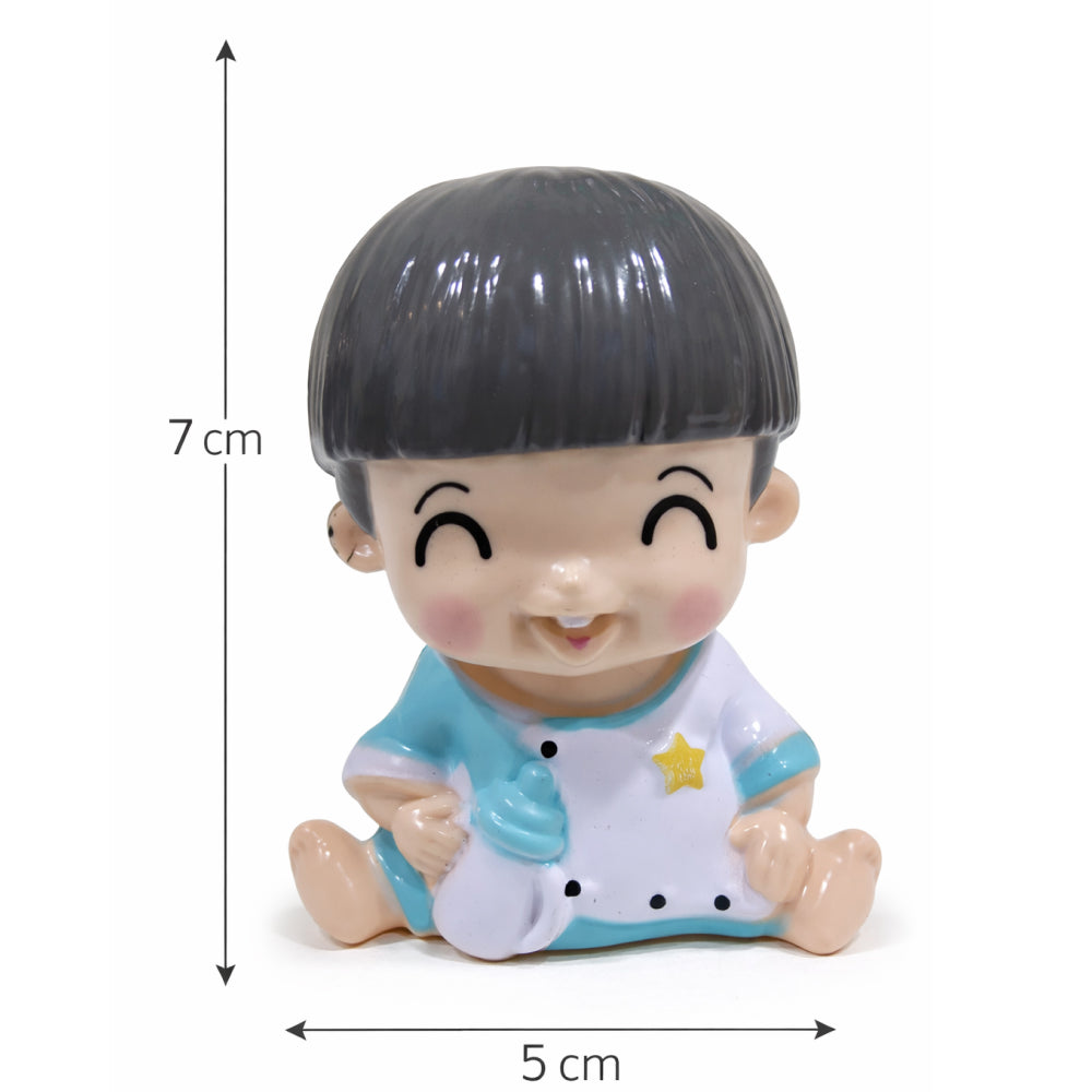 Cute Baby Cake Topper Set with Feeding Bottle – Boy & Girl Figurines (Plastic) | CTT071