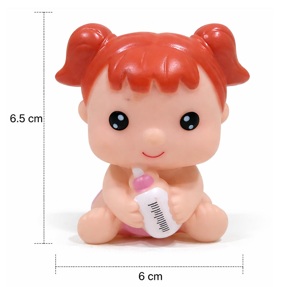 Cute Baby Cake Topper with Feeding Bottle – Cartoon Baby Figurine Set | CTT064
