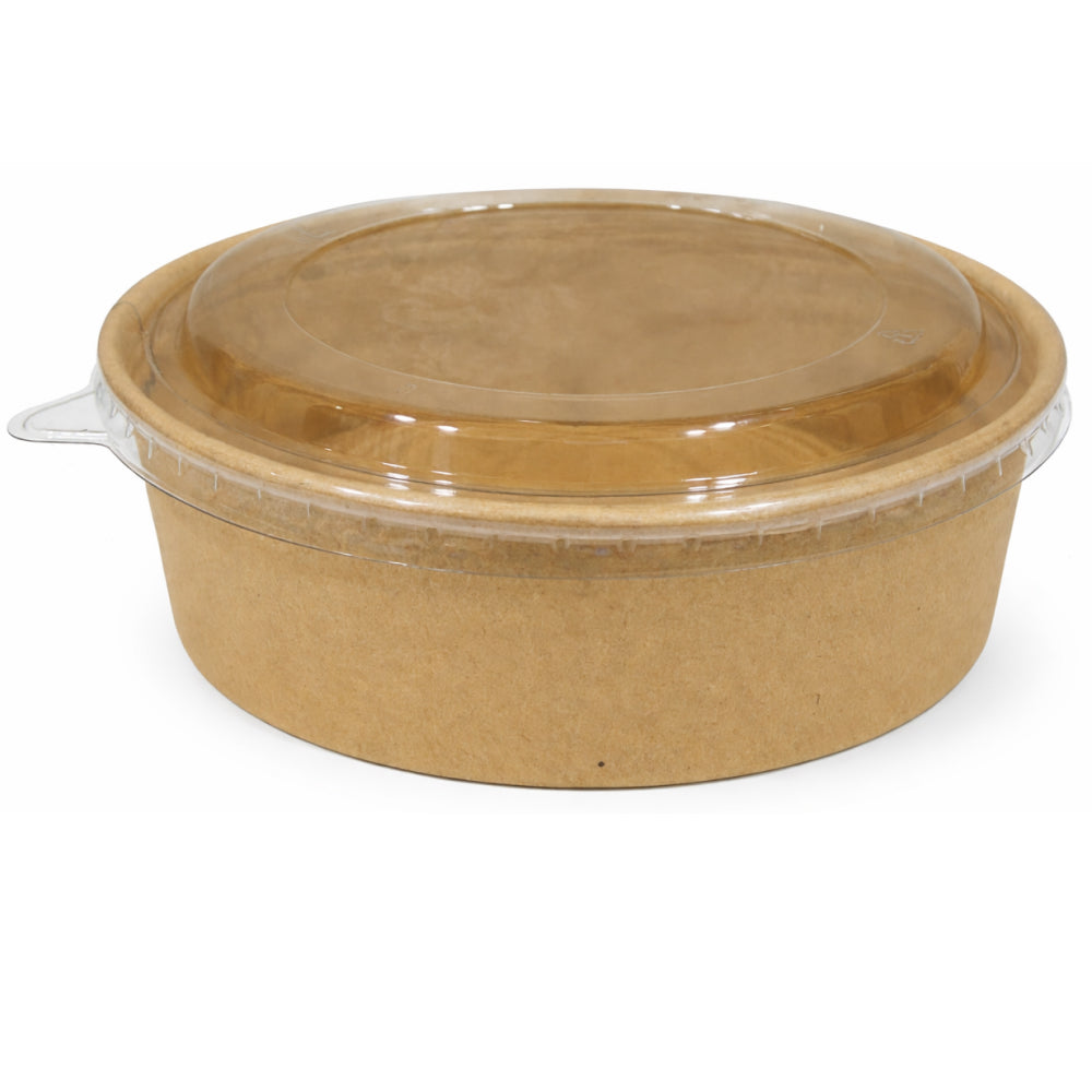 Round Kraft Paper Food Container with Lid – Heavy Cardboard Bowl (Pack of 10) | CL084