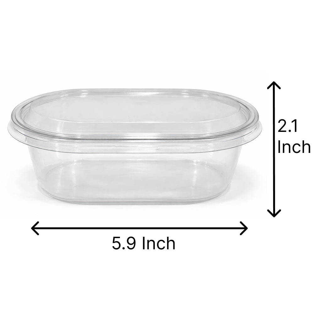 Rectangular PVC Container with Lid 10 Pieces Pack – 5.9 Inch Clear Food Box CL092