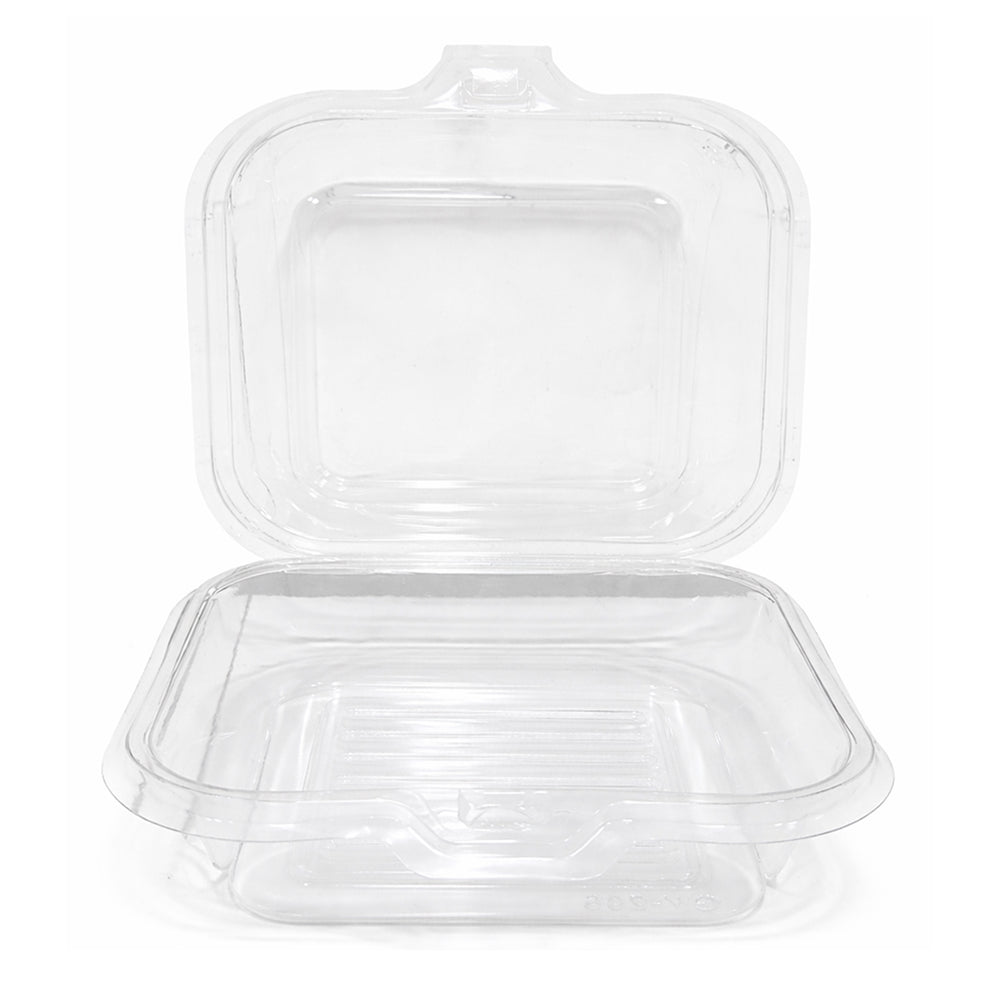 Square PVC Container with Lid 10 Pieces Pack – 5.8 Inch Clear Food Box