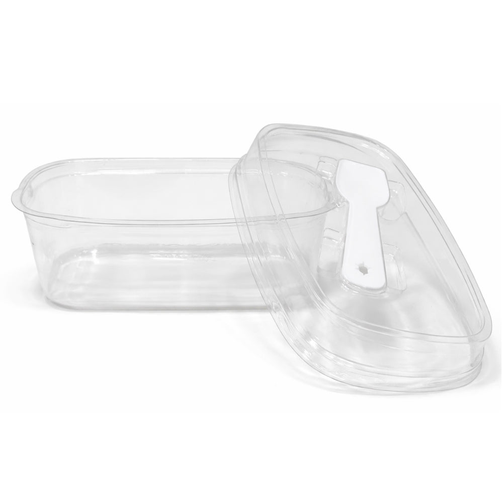 Rectangular PVC Container with Lid & Spoon 10 Pieces Pack – 4.9 Inch Clear Food Box