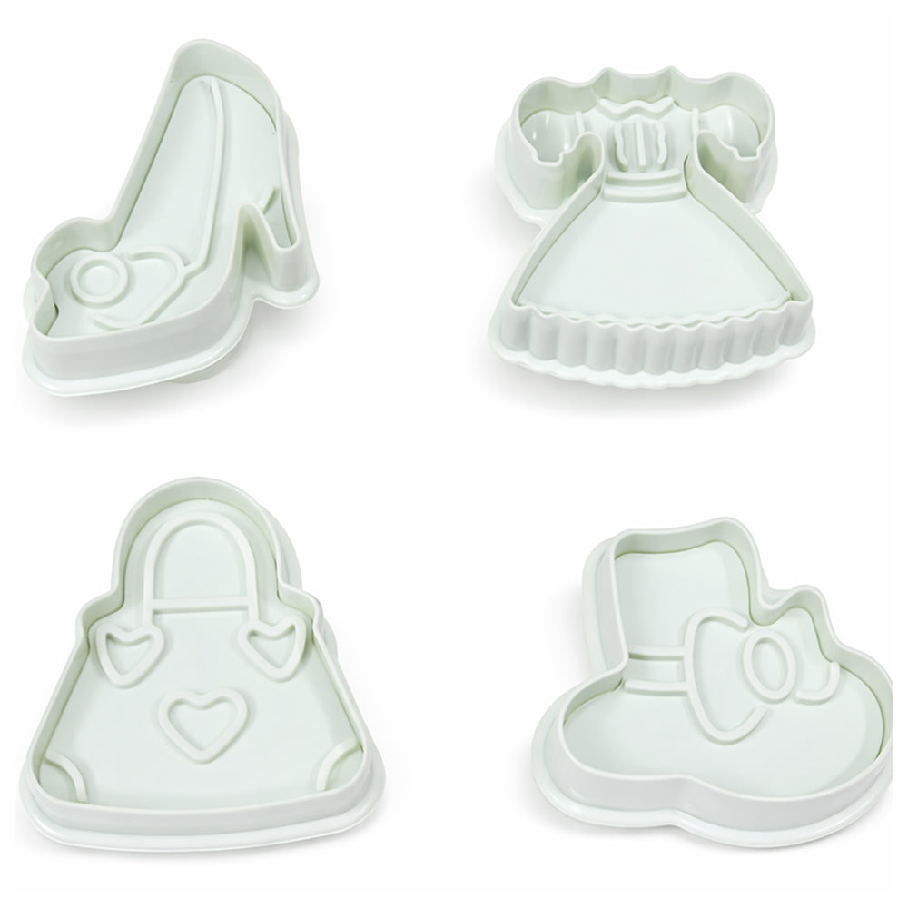 Princess Theme Fondant Plunger Cutter Set – Dress, Shoe & Bag Shapes | CT174