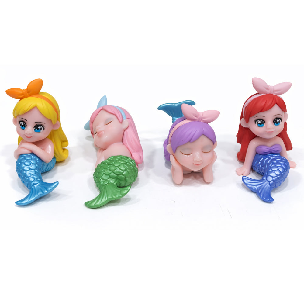 Cute Mermaid Cake Topper Figurines – Sleeping & Sitting Mermaid Set | MTRC431