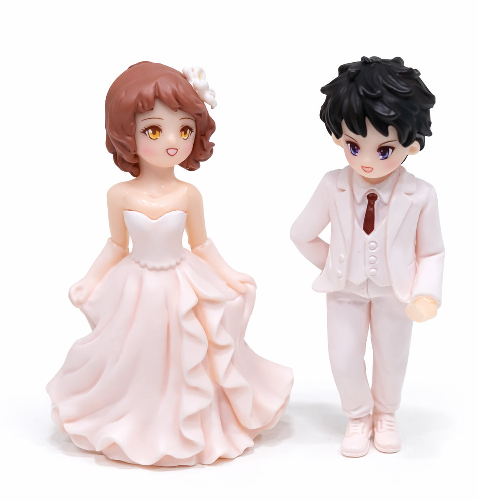 Elegant Wedding Couple Cake Topper Figurines – Gown Bride & Groom Set | MTRC338