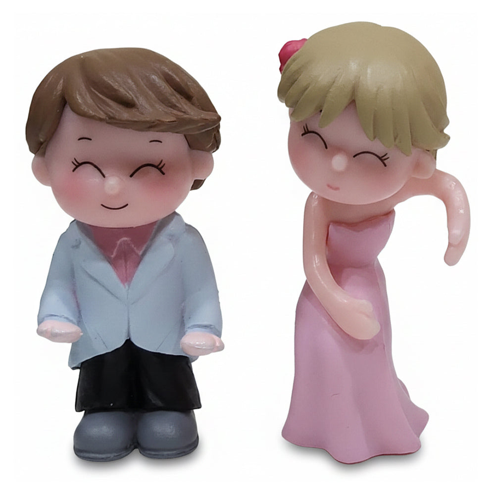 Cute Couple Standing Cake Topper Figurines – Smiling Boy & Girl | MTRC212