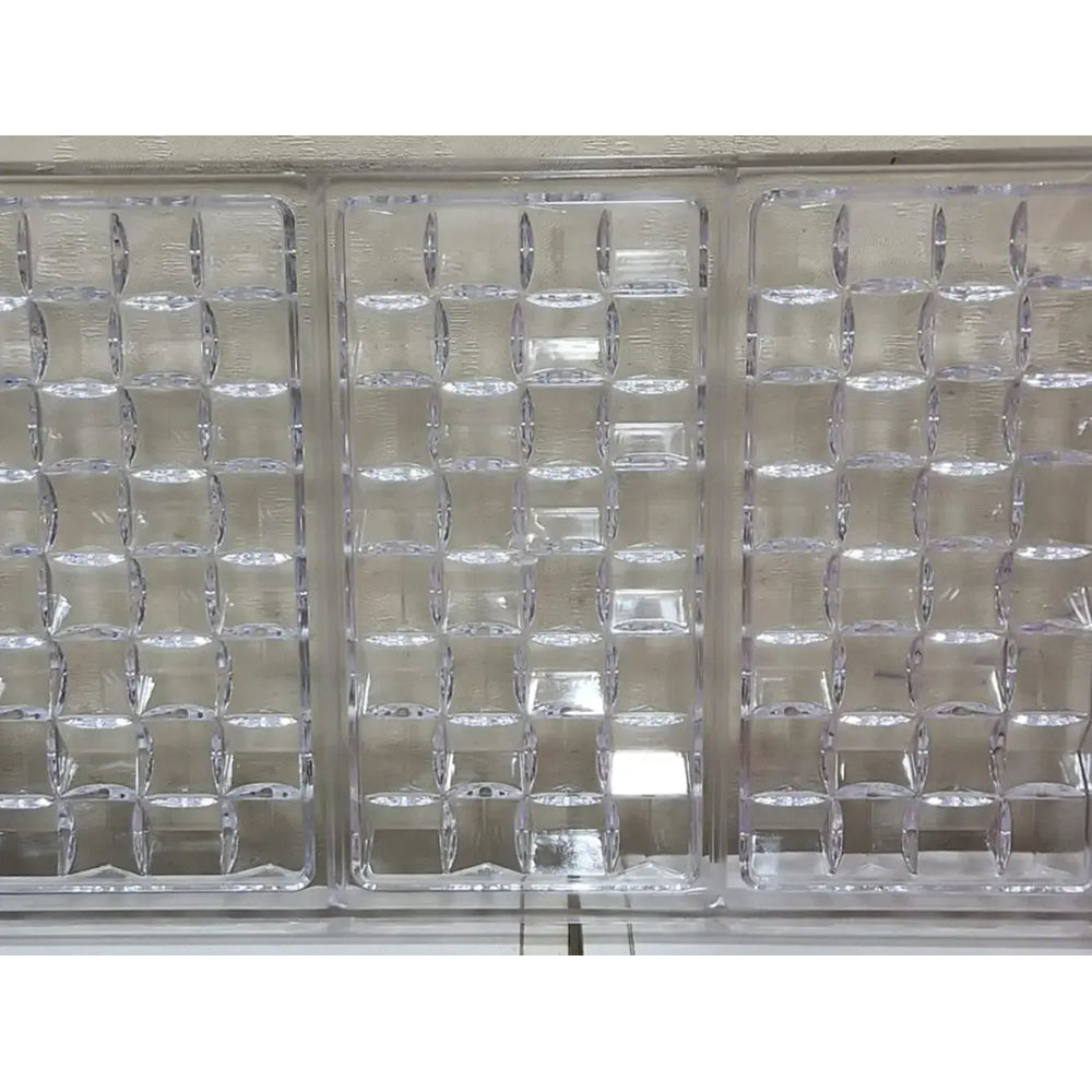 Polycarbonate with a geometric pattern on a white background