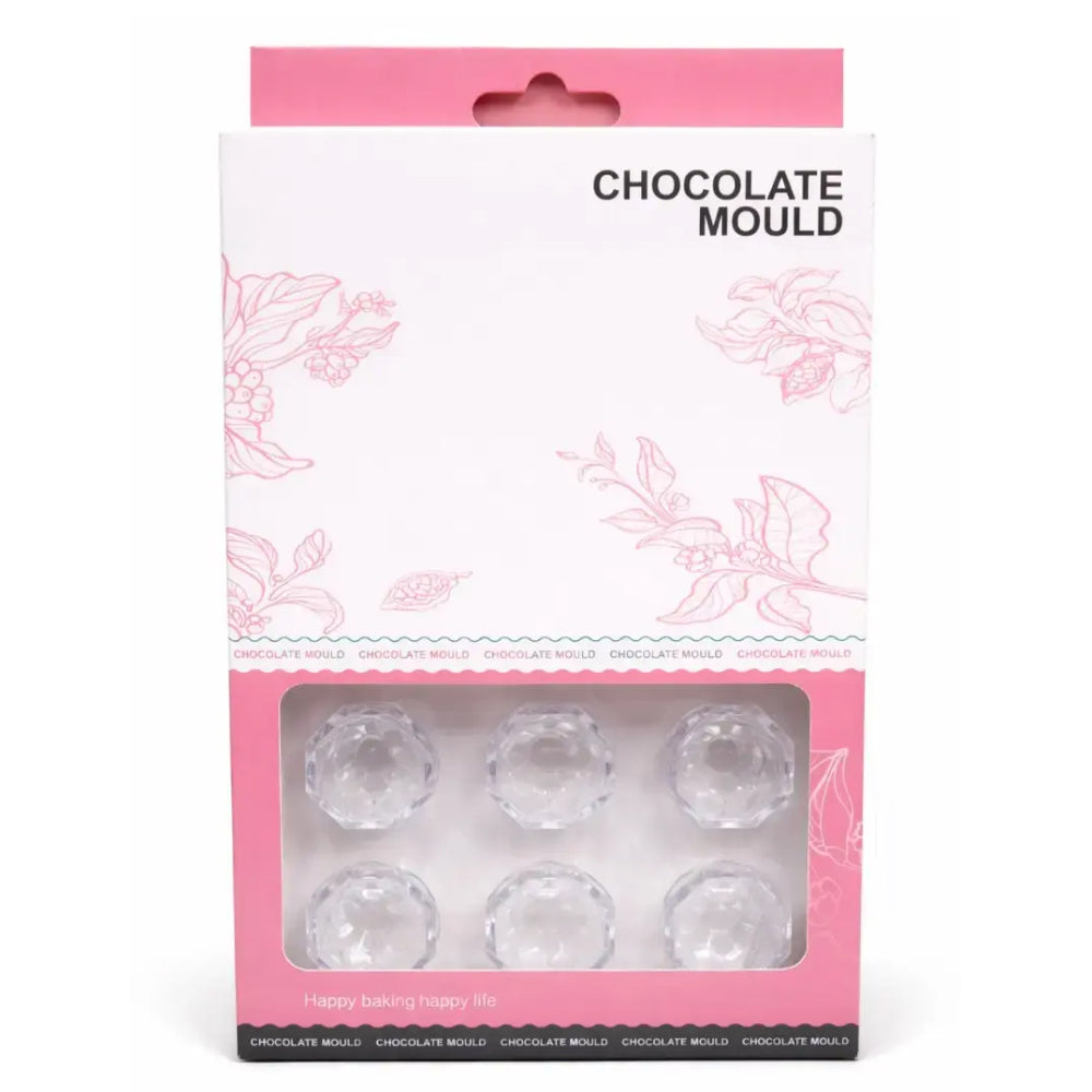 Polycarbonate Chocolate mould packaging with pink and white design
