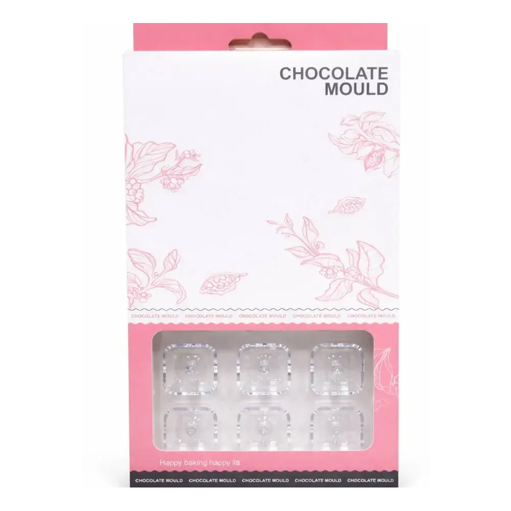 Polycarbonate Chocolate mould packaging with pink and white design