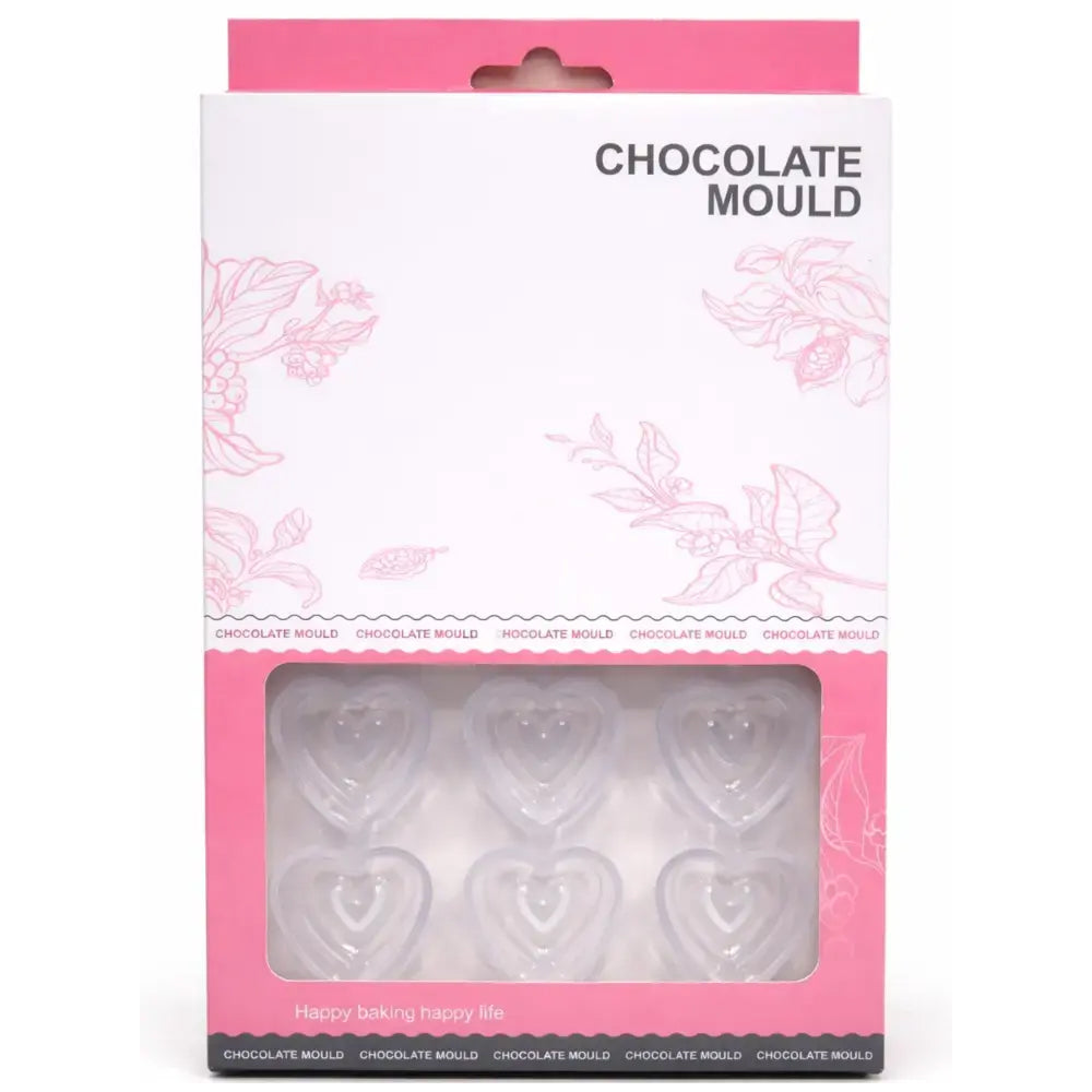 Polycarbonate Chocolate mould packaging with pink and white design