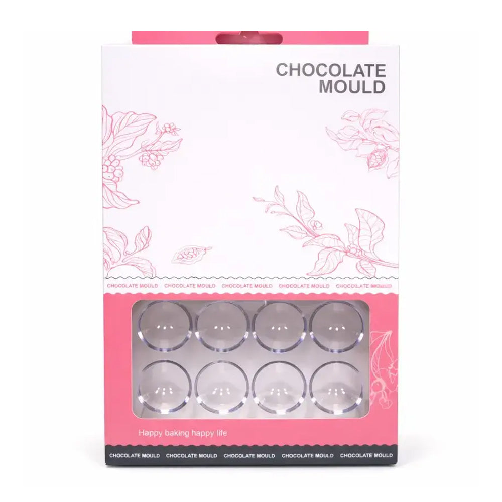 Polycarbonate Chocolate mould packaging with pink and white design