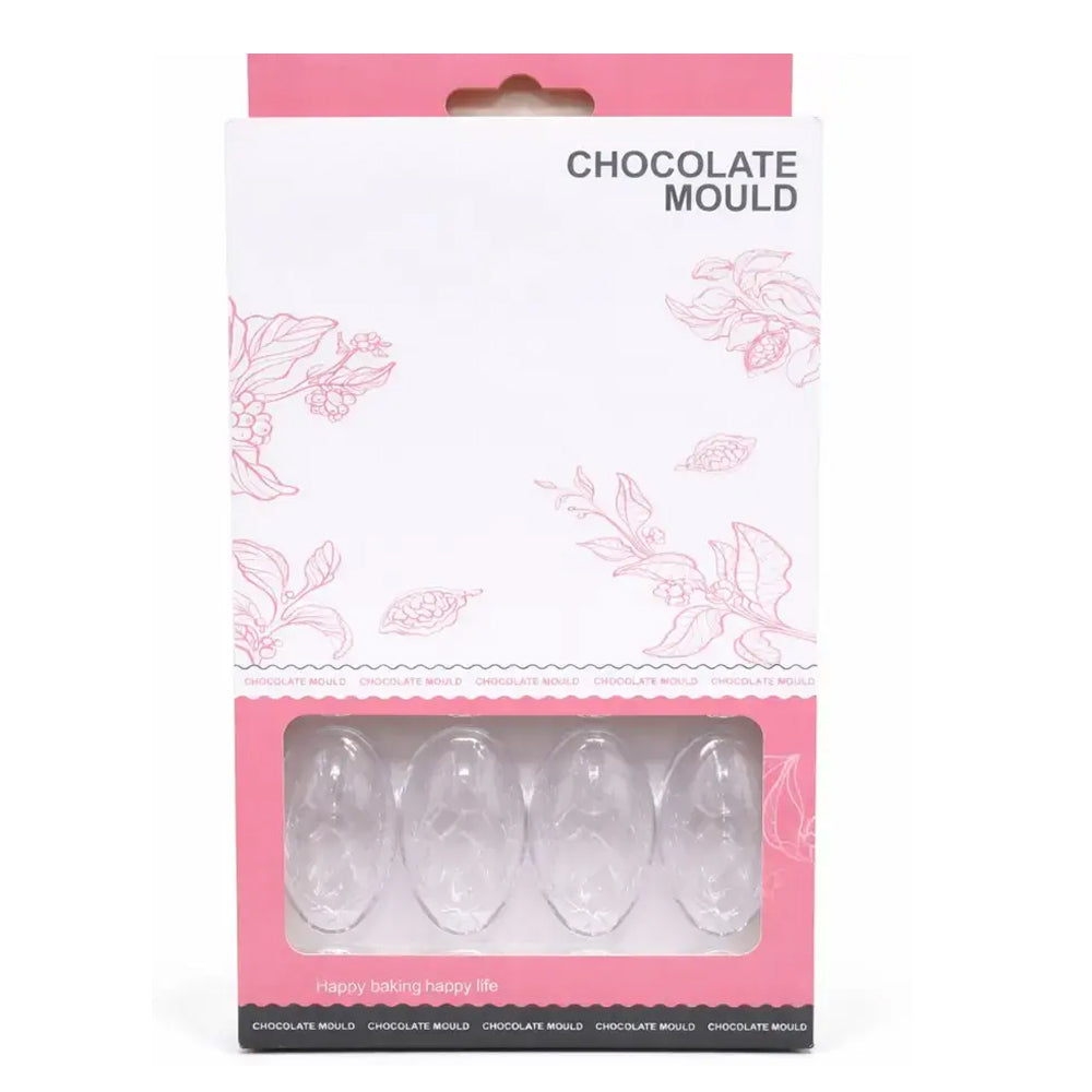 Chocolate mould packaging with pink and white design