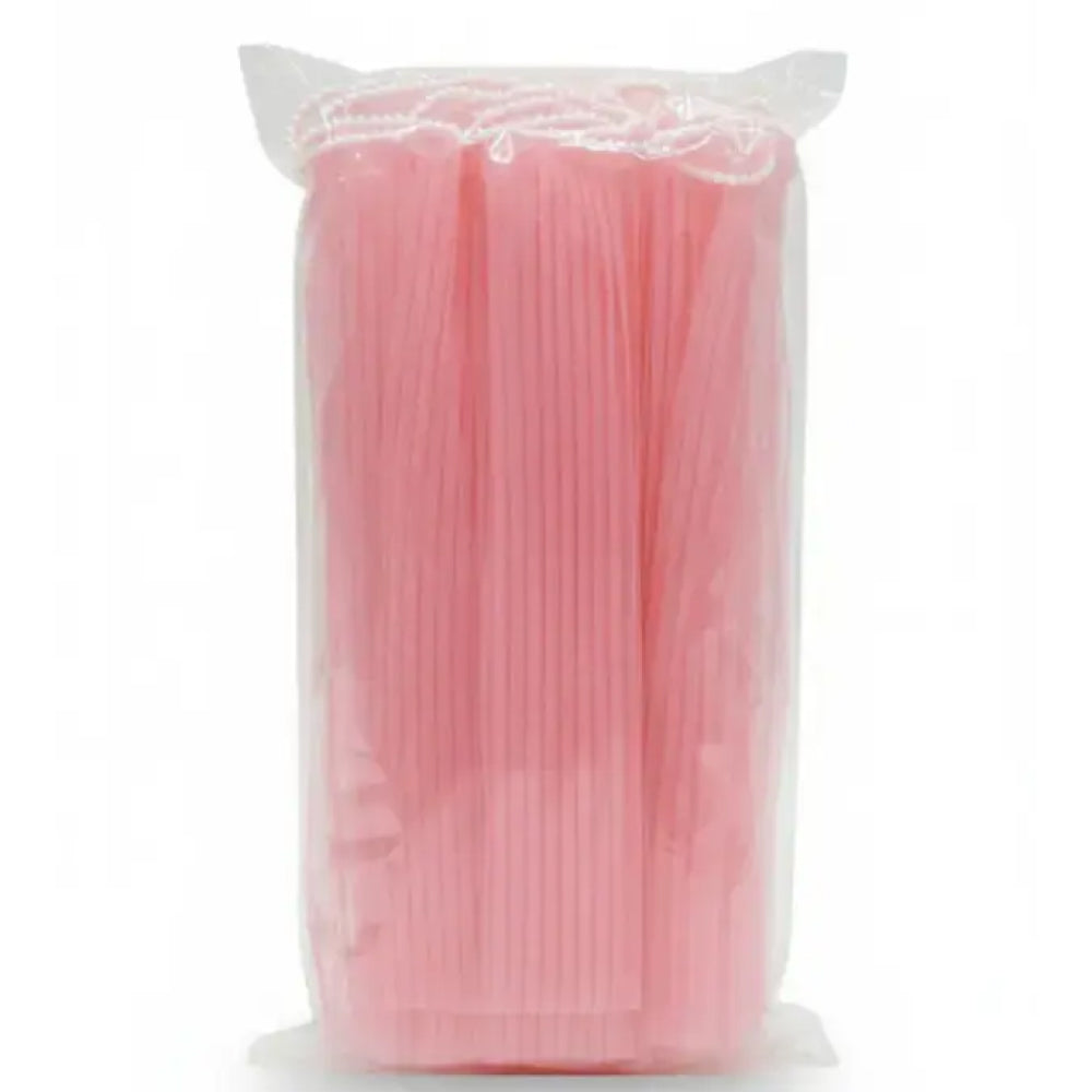 Bag of pink net with a white background