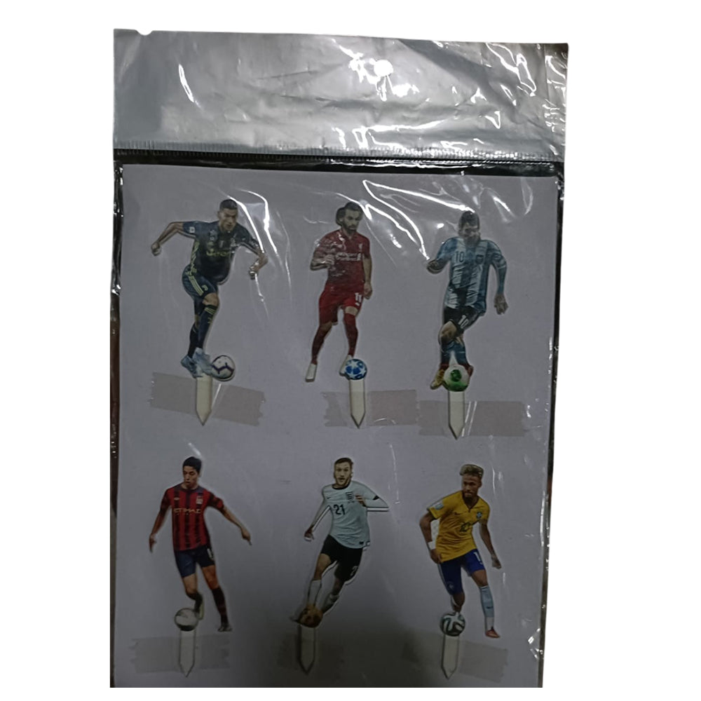 Packaging of soccer player figurines with clear plastic cover