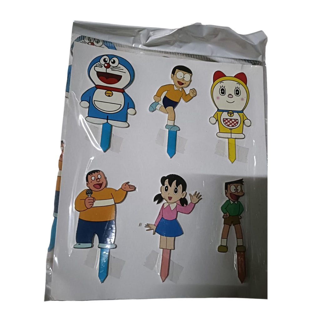Packaged set of cartoon character figures on a white background