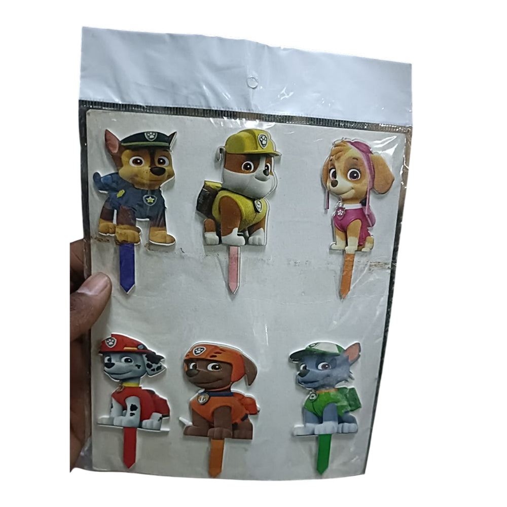 Packaged toy figures of cartoon characters on a white background