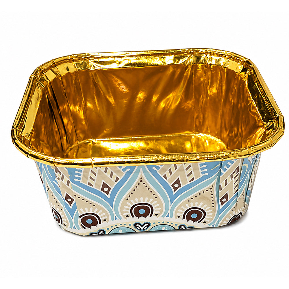 2603-6 CL043 Premium Golden Inner Paper Baking Cups with Lids – Assorted Printed Design | Pack of 10