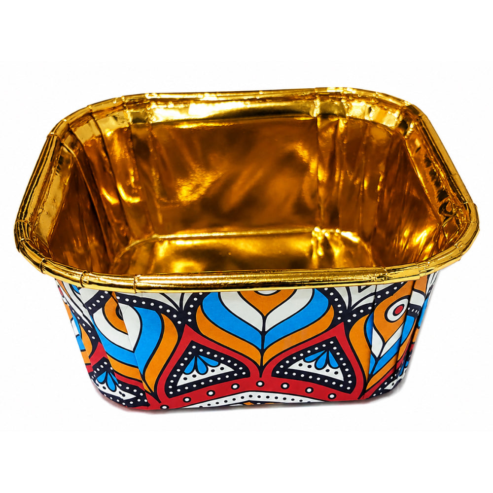 2603-6 CL043 Premium Golden Inner Paper Baking Cups with Lids – Assorted Printed Design | Pack of 10