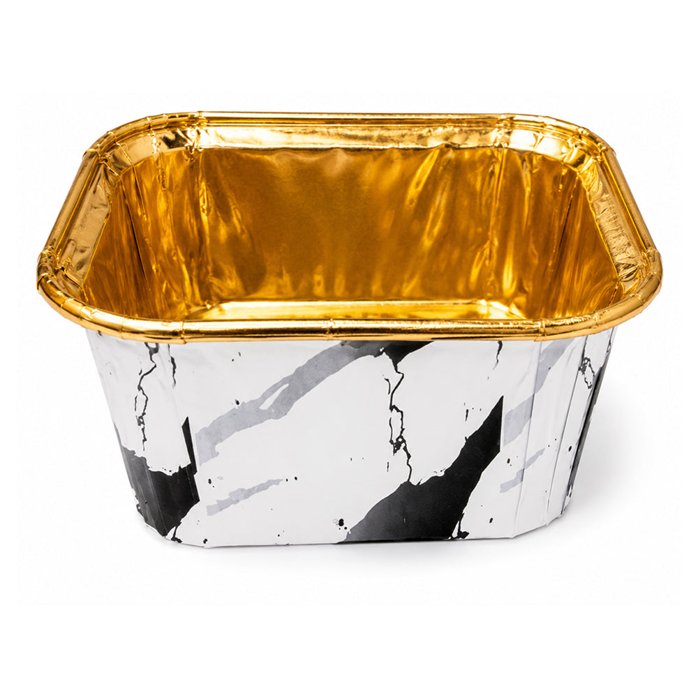 2603-7 CL045 Premium Golden Inner Paper Baking Cups With lid – Assorted Marble Design | Pack of 50