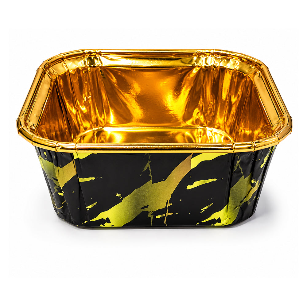 2603-7 CL045 Premium Golden Inner Paper Baking Cups With lid – Assorted Marble Design | Pack of 50