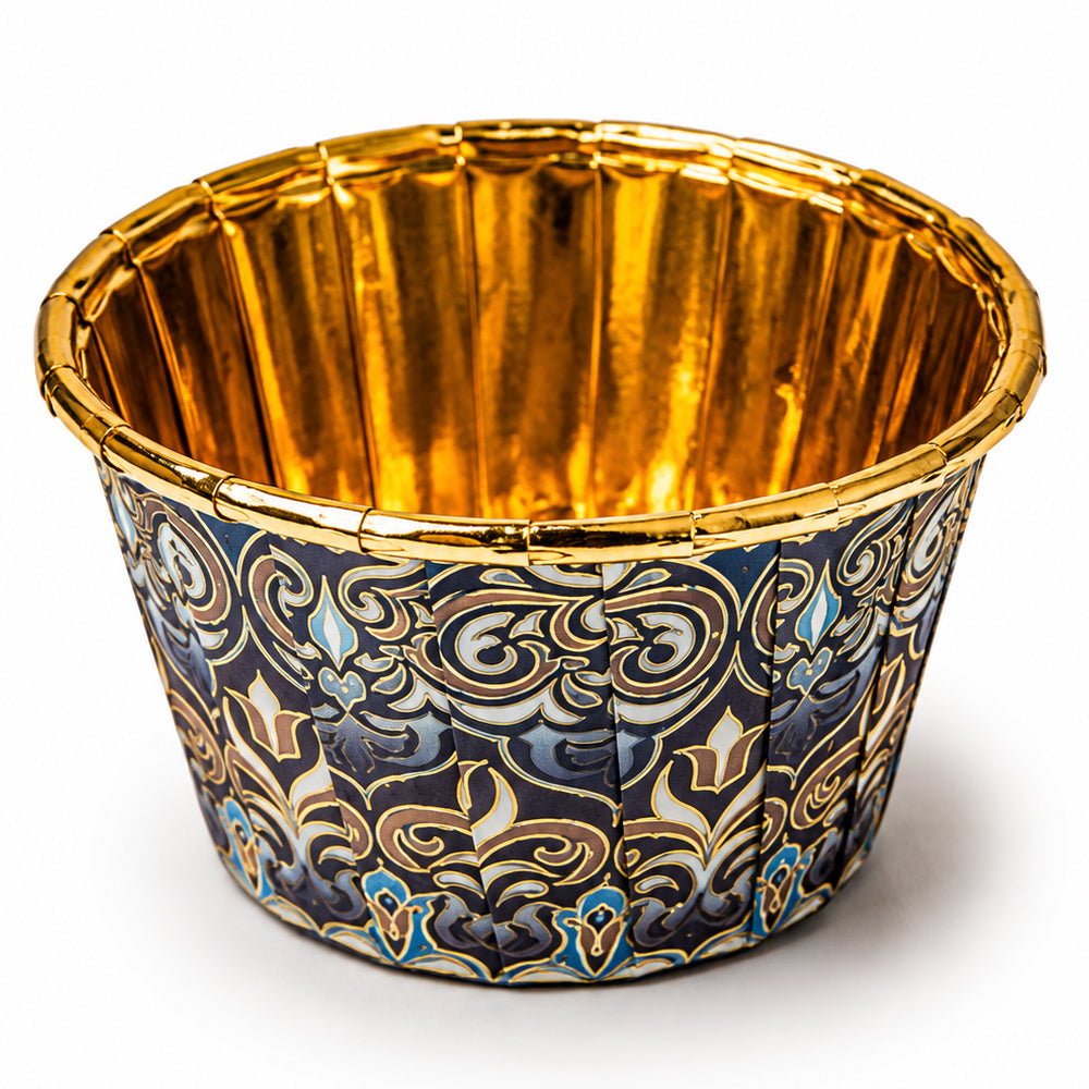 2603-14 CL056 Premium Golden Inner Round Paper Baking Cups – Assorted Mandala Design | Pack of 10