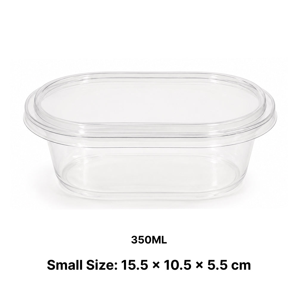 CL093 Heavy PVC Dessert Container Pack of 10 with Lid – 350ml & 400ml