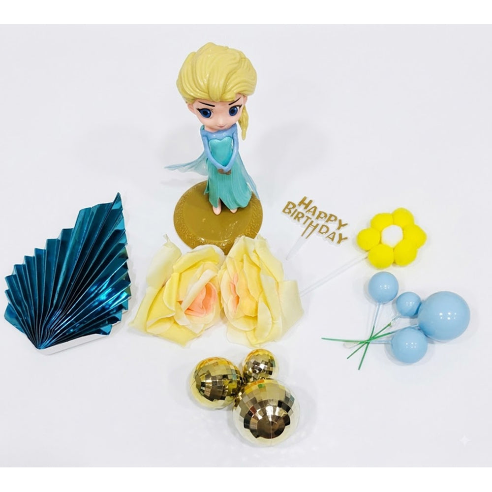 TPR240 Birthday Cake Topper Decoration Kit for Kids | Cartoon & Princess Cake Decor Set
