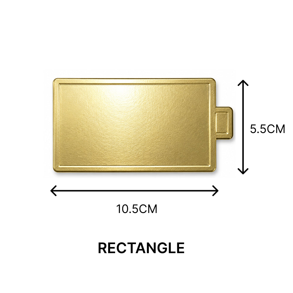BT307 Gold Pastry Base Board – Rectangle & Triangle – Premium Pastry Cake Base – Bundle Pack of 50