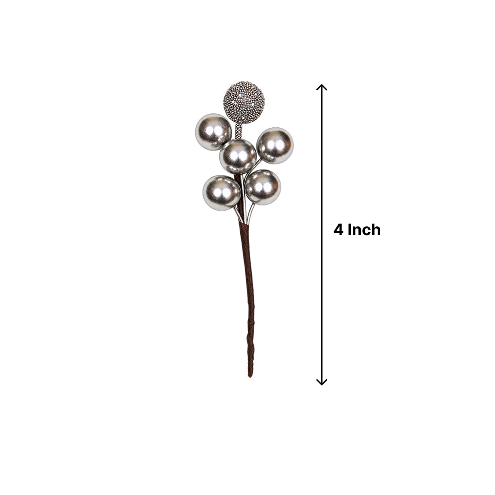 TPR241 Artificial Cherry Cake Topper Pick | Gold & Silver Cherry Cake Decoration Pack of 10