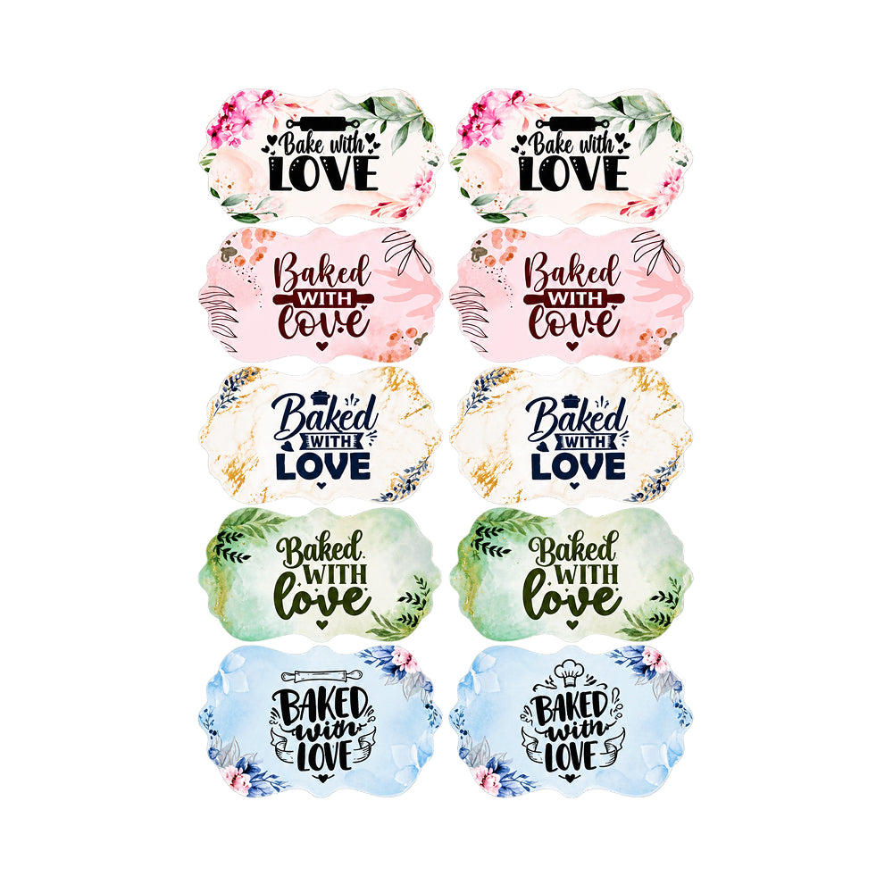 TPR242 Premium Self-Adhesive "Made With Love", "Baked With Love" & "Thank You" Stickers