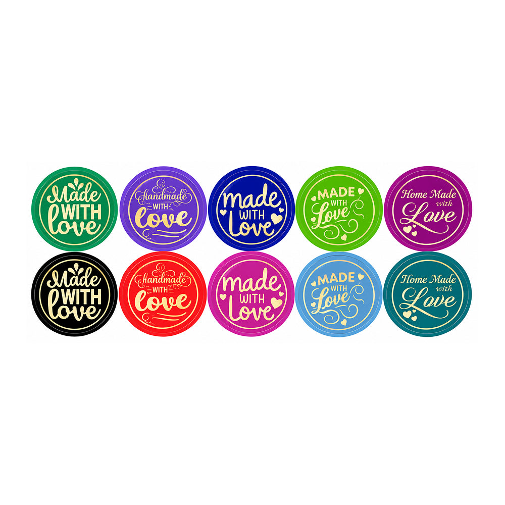 TPR242 Premium Self-Adhesive "Made With Love", "Baked With Love" & "Thank You" Stickers